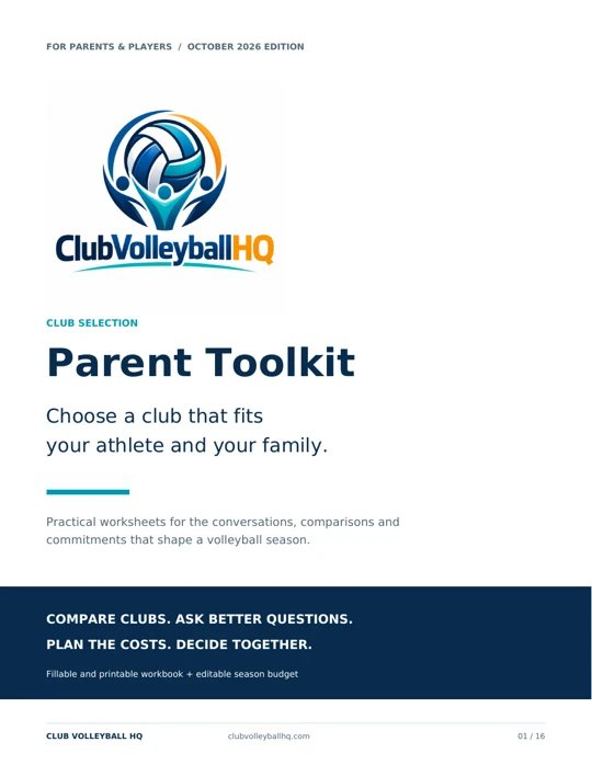 Cover of the Club Volleyball HQ Parent Toolkit